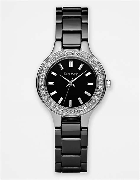 dkny watches women black